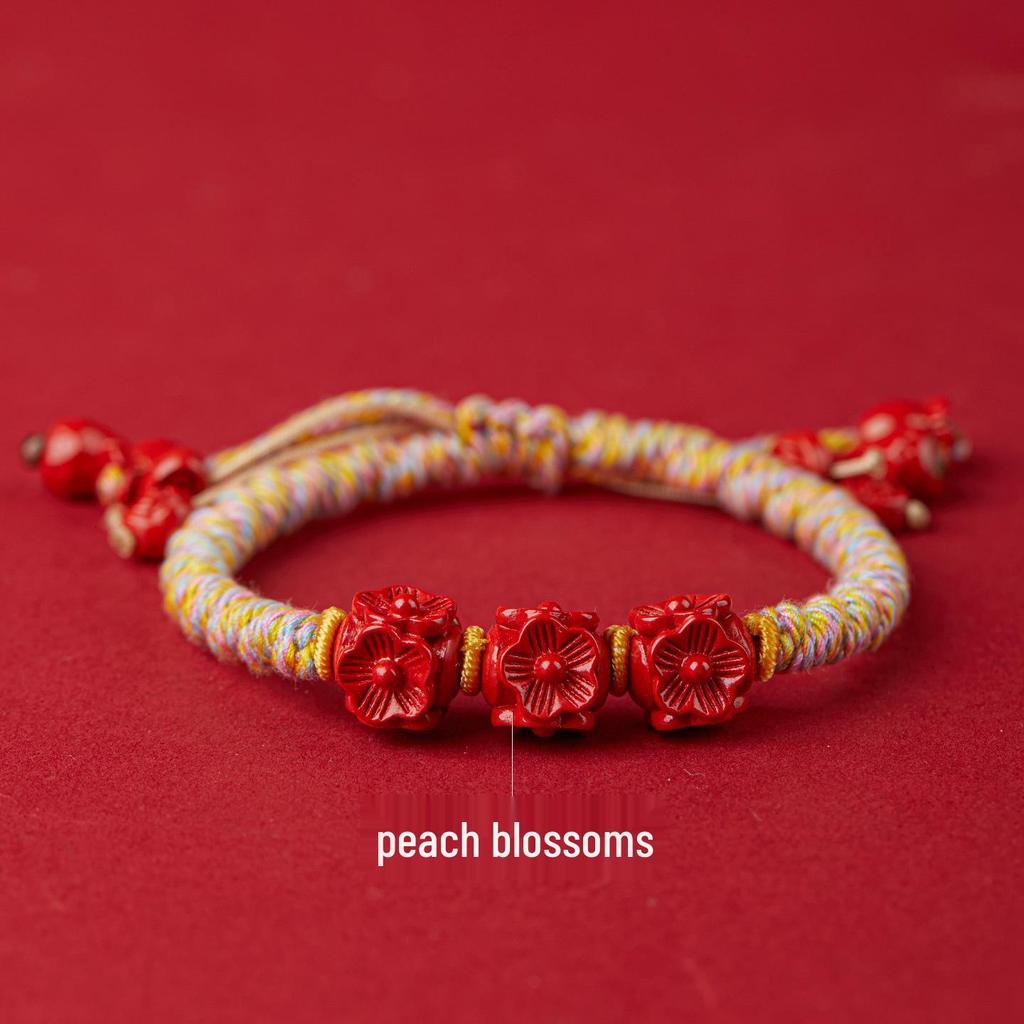 Jing Chunlan Handmade Cinnabar Red Sand Pixiu Bracelet