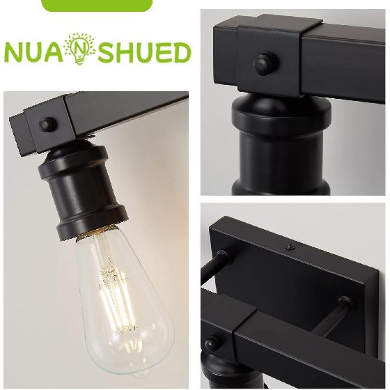 Farmhouse Bathroom Vanity Light Fixtures 3-Light Bathroom Light Fixtures Over Mirror Matte Black Vanity Light Industrial Vintage Wall Light Fixtures