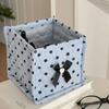 Nylon Large Polka Dot Quilt Square Storage Bin With Butterfly Knot Pattern For Dorm Room Organization