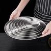 Koreanische Goldene Runde Edelstahl Grill- & Servierplatte – Ideal für Gemüse, Obst, Kuchen, Desserts und mehr.