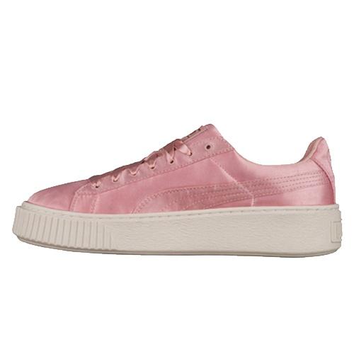 (WMNS) PUMA Basket Platform Satin Pink Lace Up Pink Women s 365719-01 EU 38