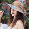 Wide Brim Bucket Hats Folding Straw Hat Fashion Beach Hat  Women