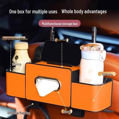 Boîte de rangement multifonctionnelle pour siège arrière de voiture avec porte-gobelet