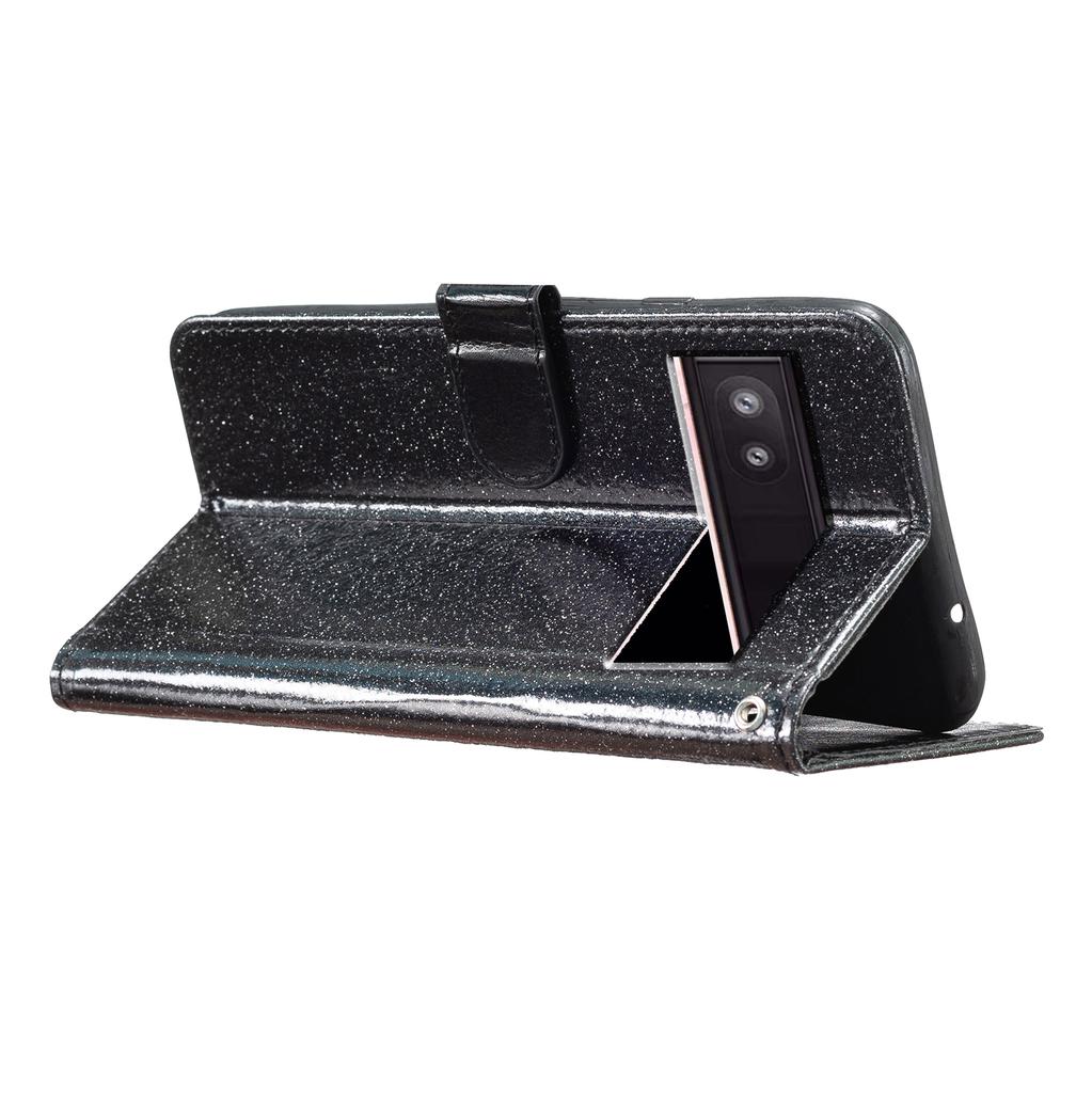 For Google Pixel 9a Wallet Case Glitter Anti-Scratch Leather Phone Cover Stand