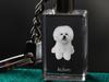 Bichon Frise, Bichon Tenerife, Bichon a Poil Frise - Crystal Key Ring with Dog Photo, Illuminated Key Ring, Unique Gift by Art-Dog Brand
