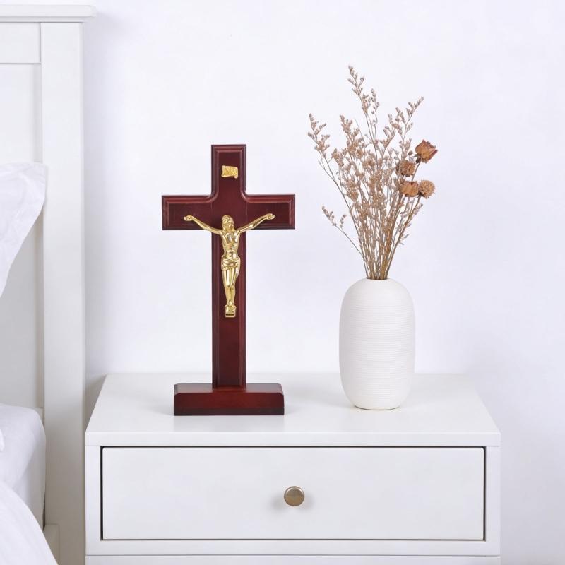 Tabletop Wall Mount Religious Decoration Religious Christian Standing Crucifix Prayer Religious Gift Enduring