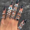 iF ME Hip-hop Creative Butterfly Flame Smile Crying Face Ring Gothic Punk Heartbreak Skull Rings For Women Men Couple Fashion Jewelry
