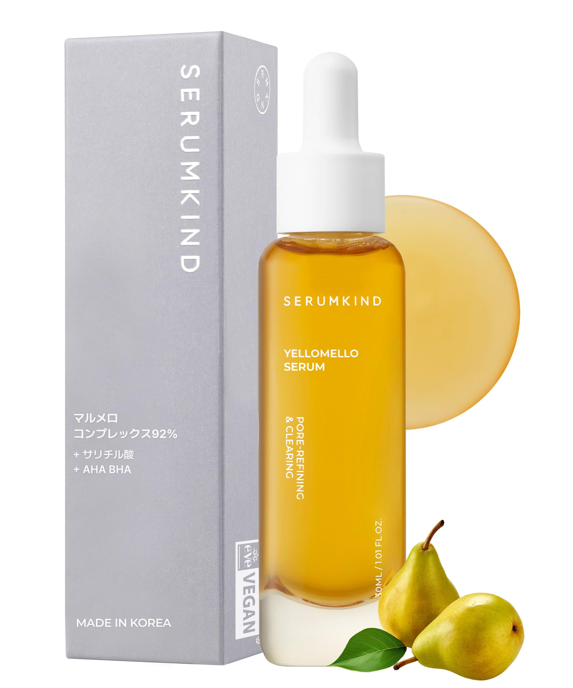 

SERUMKIND Yellow Serum 30ml Quince Salicylic Pore Zero Total Pore Exfoliating Serum (92% Complex, Tannin, Acid) Serum, Care,