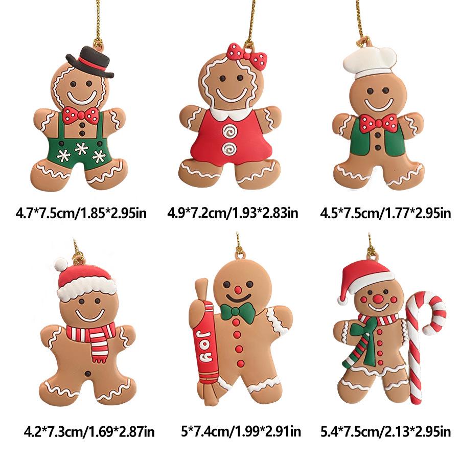 Christmas Gingerbread Man DIY Ornament Set: Snowflake & Snowman Pendants for Tree Decorations