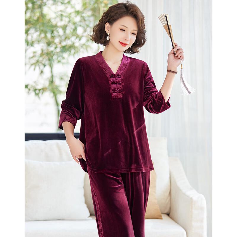 New Chinese Style Velvet Two-Piece Set