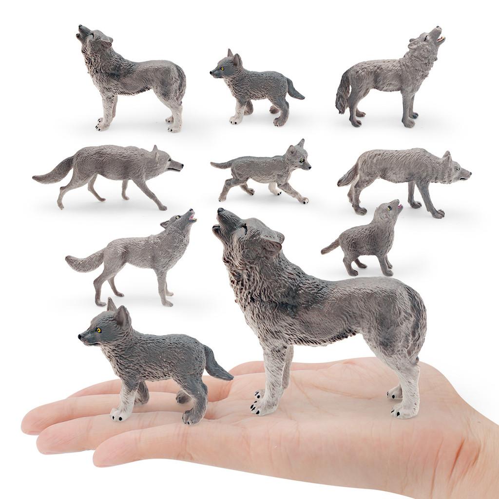 Wild Animal Pvc Gray Wolf Model With Realistic Design For Childrens Educational Play