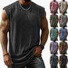 Canotta da uomo lavata senza maniche con scollo a giro multicolore casual per palestra