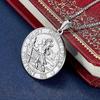 St. Christopher Schmuck 925 Sterling Silber, Antikisierter Religiöser Beschützer Talisman Anhänger für Männer Frauen, Münze/rund/oval/Medaillon/quadratisch/Medaillon Tangrui