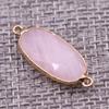 1Pc Reiki Healing Crystal Connector, Energy Natural Stone Oval Quartz Agate Amethyst Gemstone Pendant Charms Connectors for DIY Jewelry Making Craft