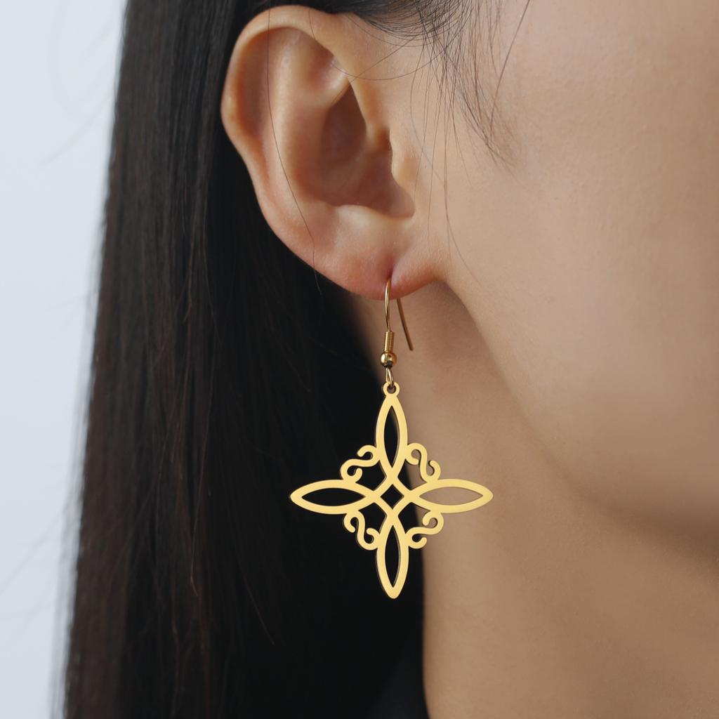 S-Shaped Tassel Pendant Titanium Steel Elegant Earrings For Women Versatile Minimalist Dangle Ear Accessories