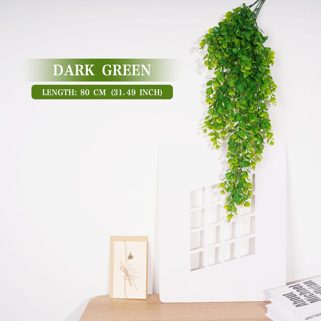 80CM Artificial Ivy & Eucalyptus Vine Fake Rattan Leaf Garland for Home Wedding Party Garden Decor Indoor/Outdoor Hanging Plants