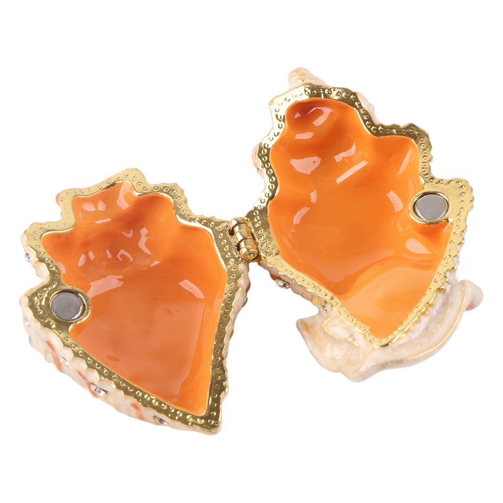 Boîte à Bijoux en Métal Exquise Forme de Coquillage Alliage Boîte de Rangement pour Bijoux pour Décoration de Bureau