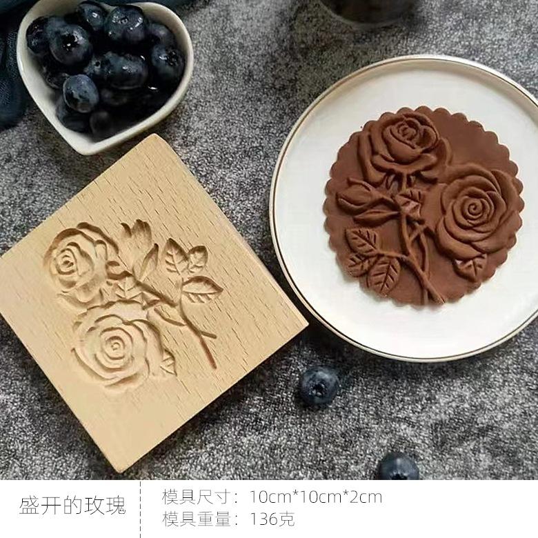 Wooden Cookie Cutter Mold Wedding Cookie Moulds Flower Tree Cartoon Animals Pattern Cake Baking Mould Tools for Christmas Easter