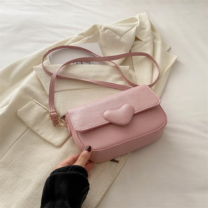 Elegant Stylish Small Shoulder Bag For Women In Black White Pink Khaki With Soft Pu Material