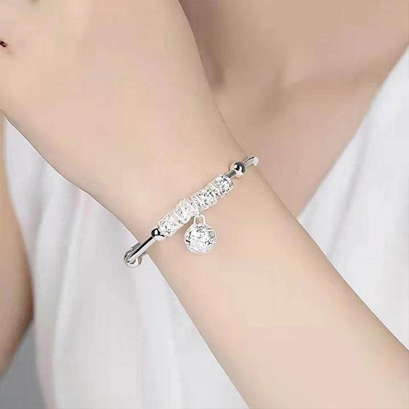 Fijn 925 Sterling Zilver Holle Bellen Bal Armbanden Verstelbare Armbanden voor Vrouwen Mode Vakantiecadeaus Feest Bruiloft Sieraden