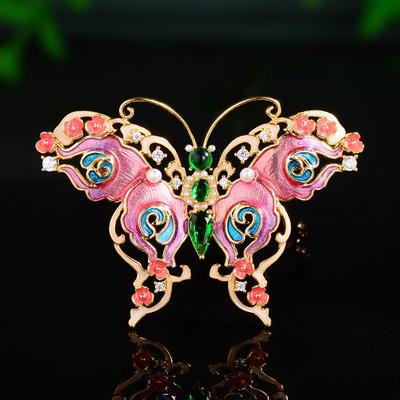 Ladies' Light Luxury Design Enamel Butterfly Brooch Fashionable And Versatile Niche Design Sense Brooch Daily Accessories
