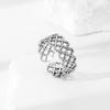 Adjustable Open Ring Men Women Geometric Rhombus Plated Vintage Style Minimalist Fashion Jewelry