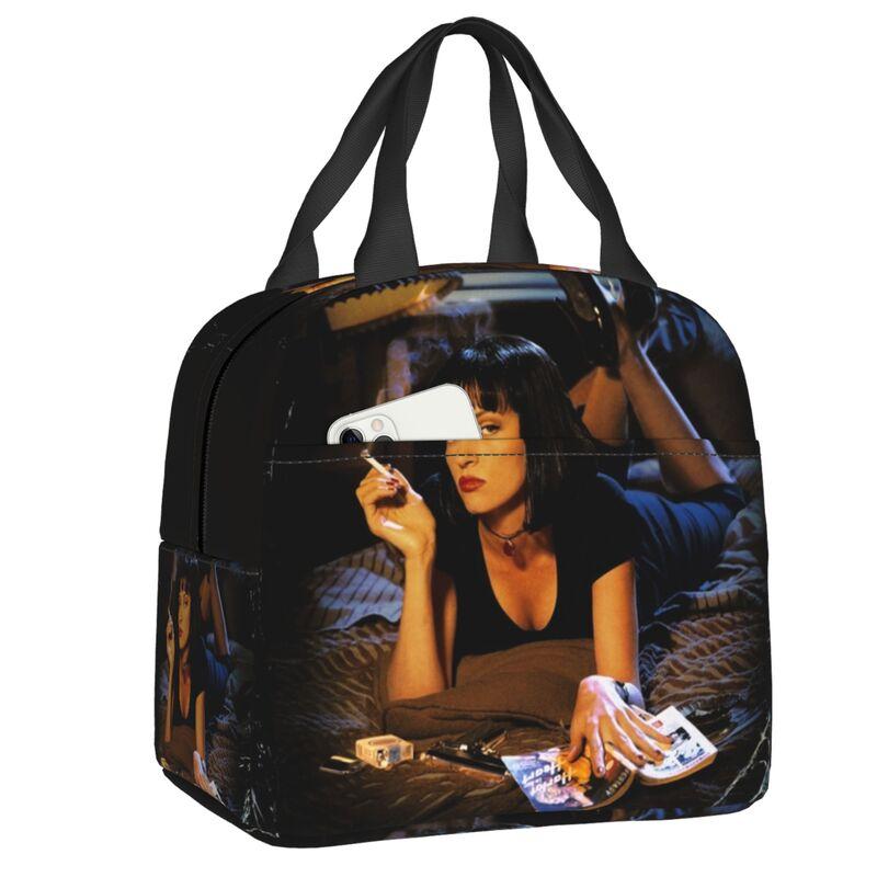 Custom Vintage Film Quentin Tarantino Lunch Box Pulp Fiction Kill Bill Thermal Cooler Food Insulated Lunch Bag Portable Tote Bag