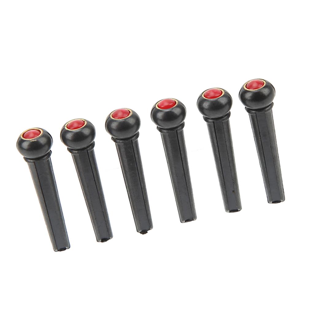 6Pcs Black Guitar Bridge Pin Kit Decorative Robust Clarity Increasing Guitar Bridge Pin Replacement
