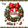 Holiday Seasonal Restroom Decor Christmas Wreath Toilet Decal, Merry Bow Seat Sticker, Easy Apply Tank Decals Waterproof Lid Decals, Self-Adhesive