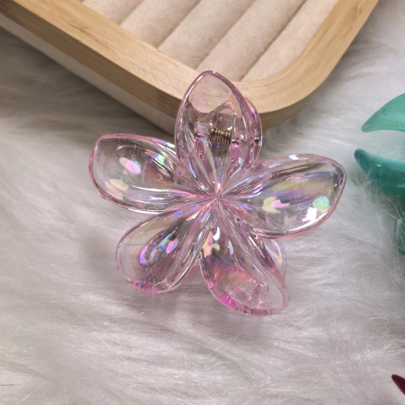 Elegant Marble Plumeria Hair Clip with Cross-Border Design