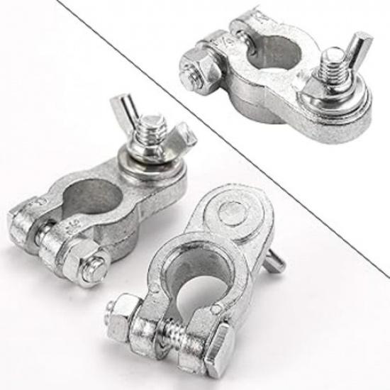 Car Battery Terminal End with Wing Nut Terminal Connectors Zinc-Alloy Clamps