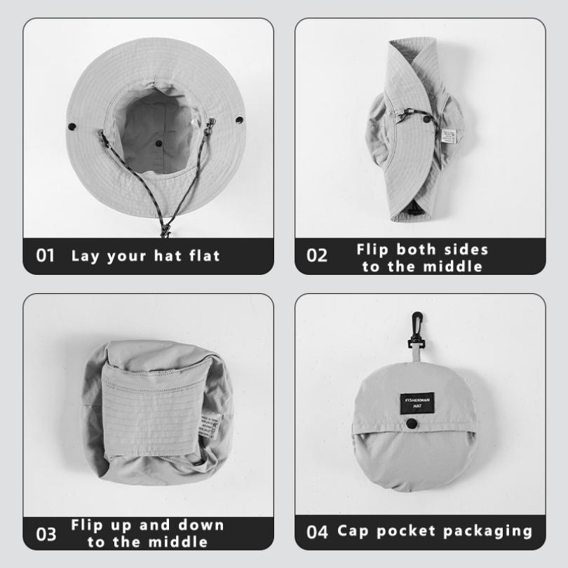 Water Resistant Bucket Hat for Women 6cm Brim Sun Hat Foldable Hangable Outdoor Use Hiking Camping Panama Caps Quick Drying Basin Cap