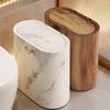 Oval Pop-up Lid Bathroom Trash Can: Convenient & Hygienic