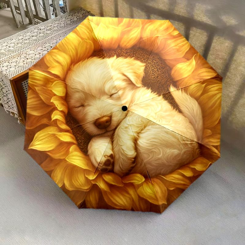 1 PC Automatic Folding Umbrella - Cartoon Pattern, Portable & Foldable Design with 8 Ribs, Christmas Birthday Gifts