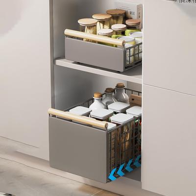 Kitchen Storage Drawer Wooden Handle with Slide Rail Sliding Storage Drawer Storage Armoire Storage Drawer Drawer Shelf Rolling Shelf Storage Fixed