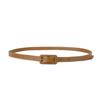 Korean Style PU Leather Belt Metal Buckle Candy Color Waistband Simple Thin Waist Belt  Party