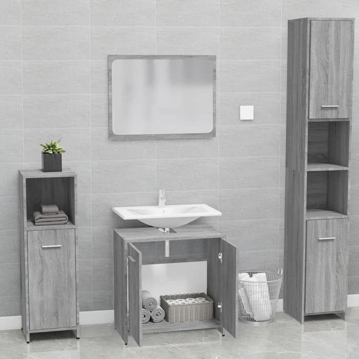 VidaXL Bathroom Furniture Sonoma Grey Engineered Wood 815529