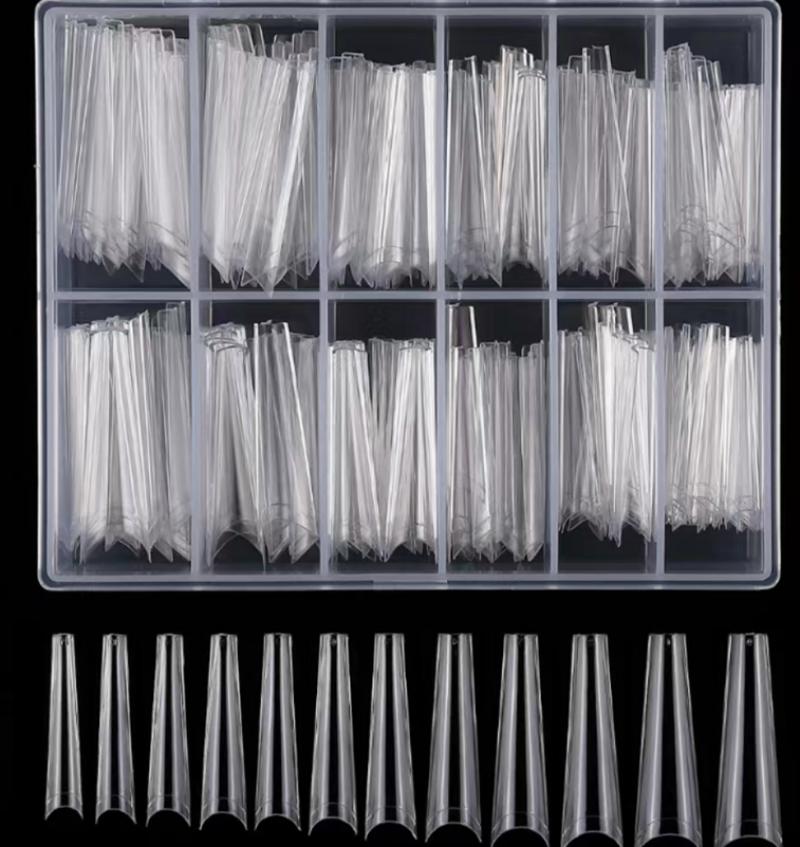 

240 шт./Коробка Разноразмерные XXL Длинные Накладные Типсы Накладные Акриловые Ногти Прозрачные Полное Покрытие Искусственные Ногти для Наращивания Инструменты для Маникюра белый