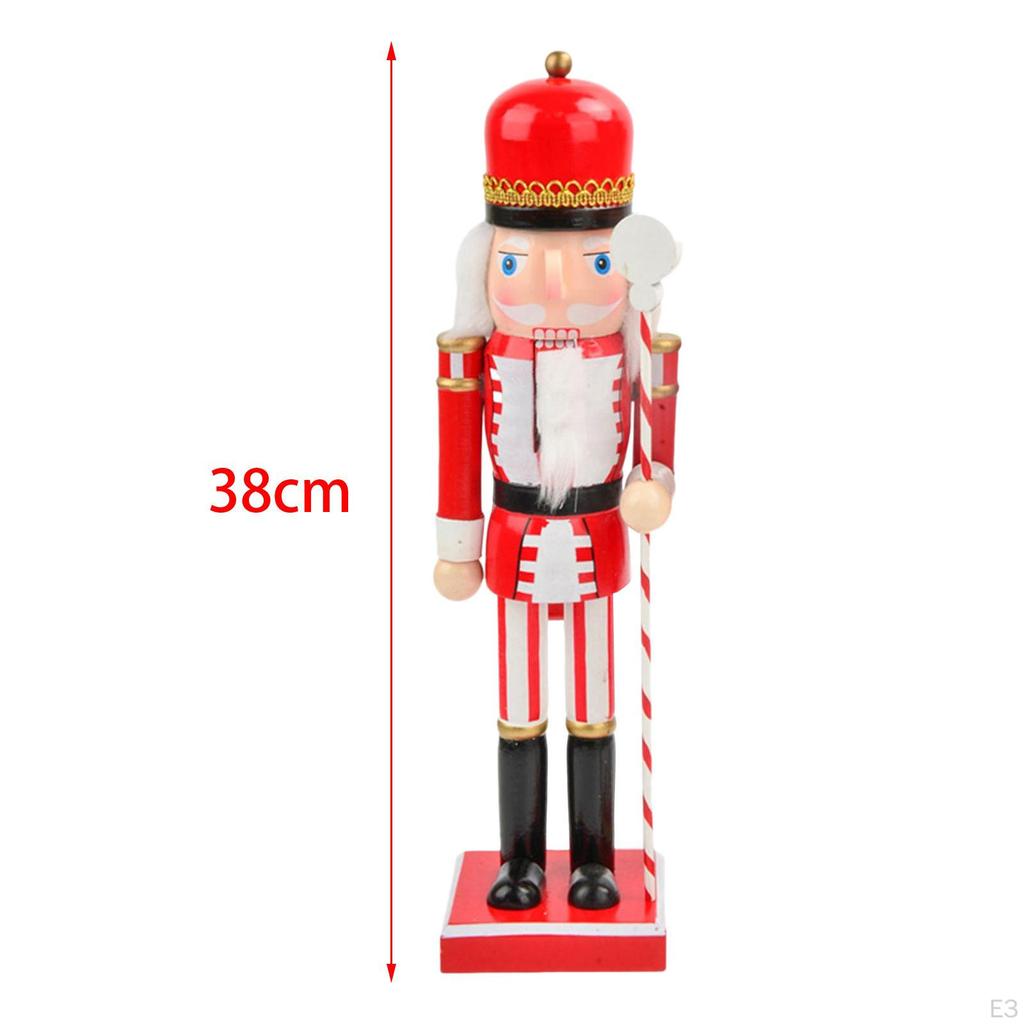 15 Inch Christmas Soldier, Doll Shape Puppet Toy, Wooden Soldier for Office Desk Decoration