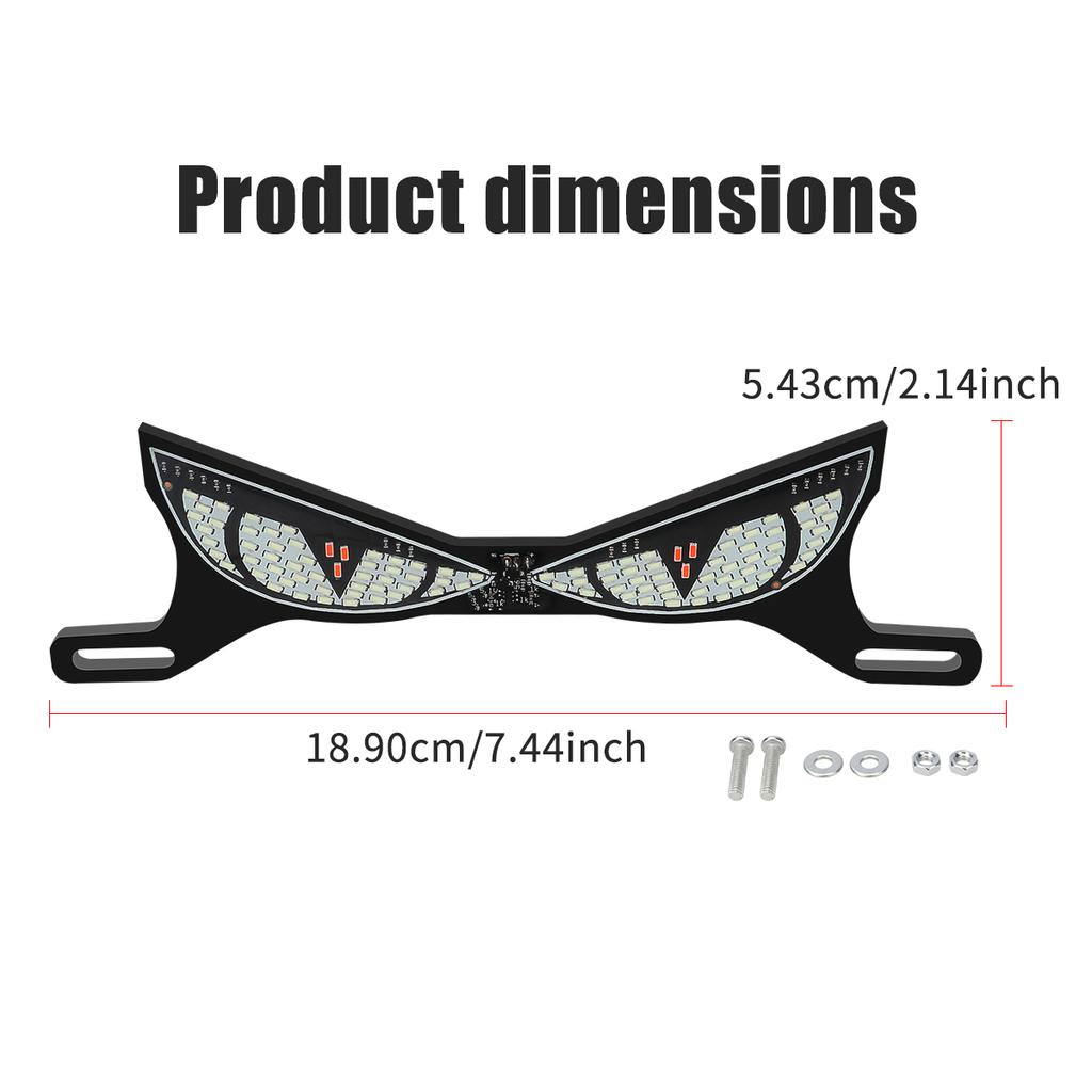 1 Set Luci Decorative LED per Targa di Motocicletta Occhio di Serpente Fanale Posteriore Lampeggiante Stroboscopico Moto Elettrica Modificata