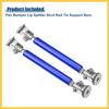Universal Adjustable Aluminum Alloy 3"-5" 75mm Car Front Bumper Lip Splitter Strut Rod Tie Support Bars Blue - Pack of 2 Auto Replacement Parts