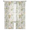 Vintage Örtig Floral Textur Skira Gardiner För Vardagsrum Sovrum Barnrum Tyg Fönsterbehandling Draperier