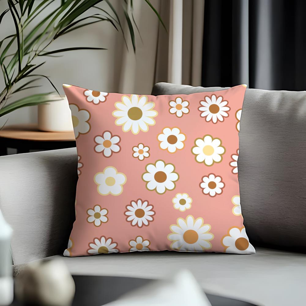 Fashion FFloraling Cushion Cover Antidustmite Pillowcase Invisible Zipper Silky Short Plush Sofa Cushion Cover