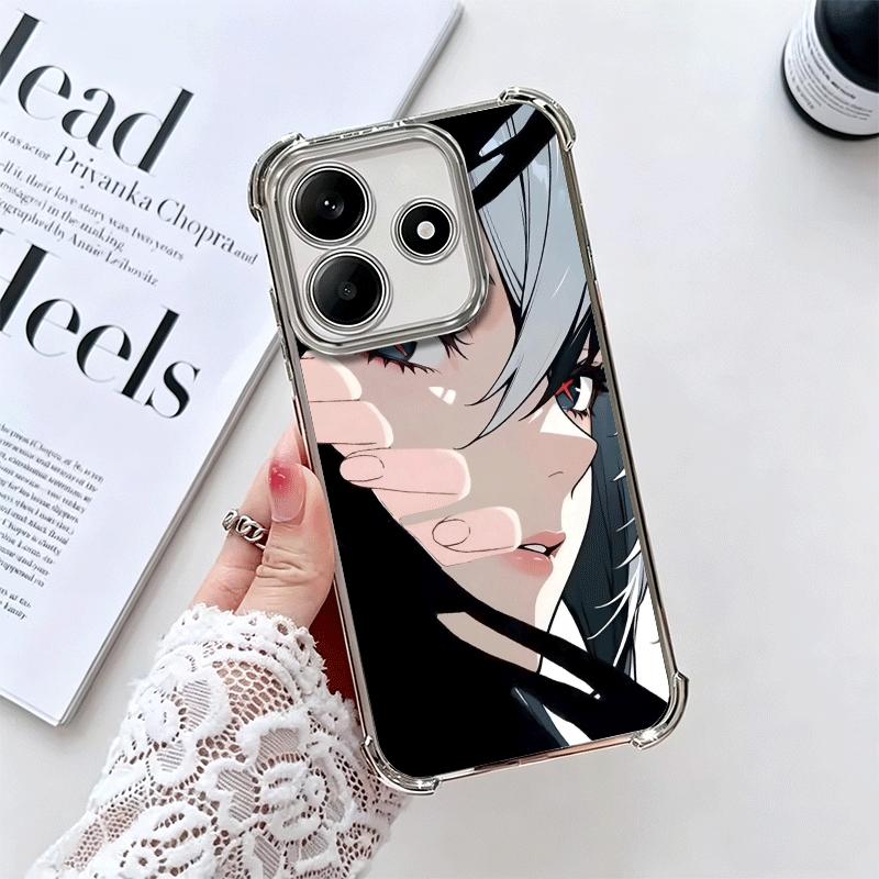 Genshin Impact Arlecchino Plating Phone Case For Xiaomi Redmi Note 14 15 Pro Plus 13 12 11 11S 11T 10 9S 9 5G Anti-Fall Airabag