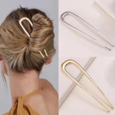 2Pcs U-Shaped Hair Clip Large Size Styling Aid Hairpin Simple Hair Fork  Hair Accessories