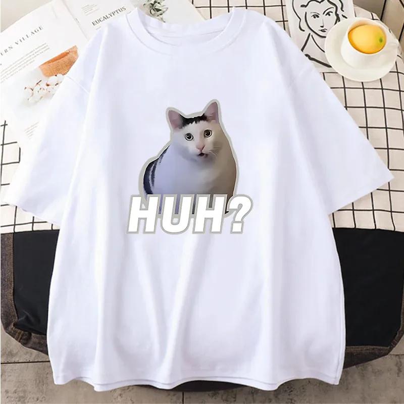 

Женские футболки унисекс, милые, Huh Cat Meme, забавные, крутые, классические, эстетичные футболки в стиле Харадзюку, винтажные, унисекс, уличная одежда, хлопковые топы XXXL белый