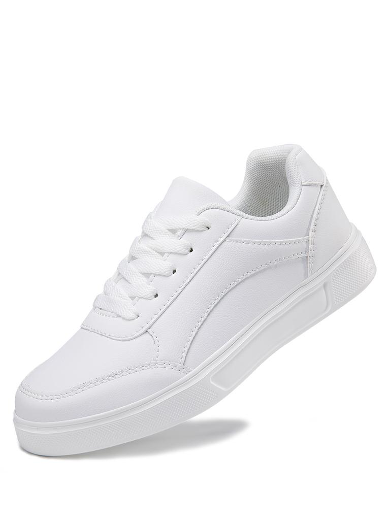 Baasploa Women Casual Sneakers Leather Platform Sneakers for Women Classics Comfort Skateboarding Shoes Non-Slip