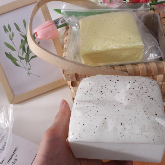 Simulation Cheese Brick Squeeze Toy Stress Relief Milk Cream Brick Sensory Toy Simulated Food Pinch Fidget Toy Decompression