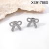 Gold-Plated Bow Earrings - Women's Titanium Steel Light Luxury French Design