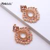 Vivid Red Crystal Wreath Earrings Gala & Banquet Royal Vintage Style PD2117
